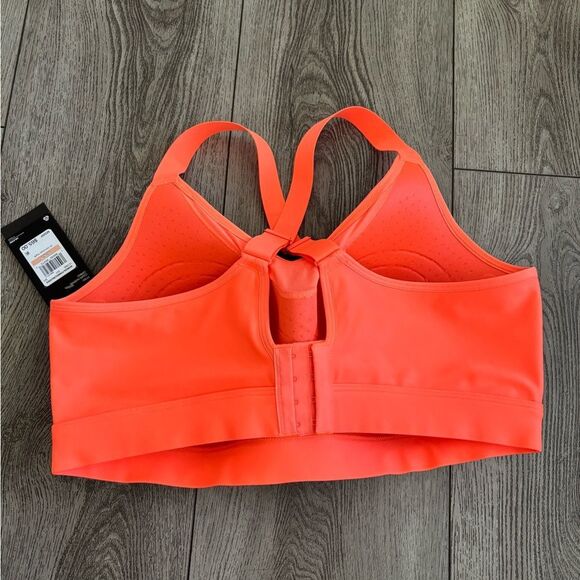 Under Armour Women's Bright Coral Sports Bra - Picture 2 of 3